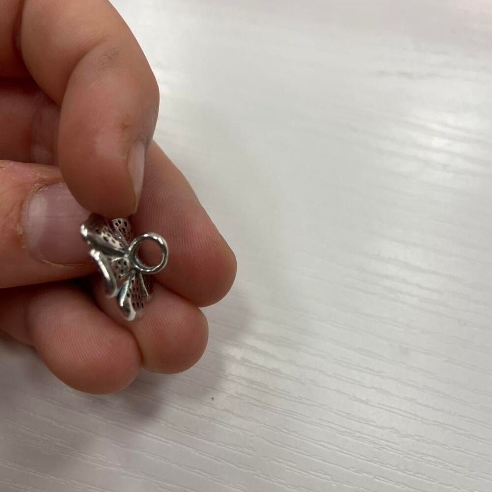 silver flower Charm For Bracelet - Picture 2 of 2